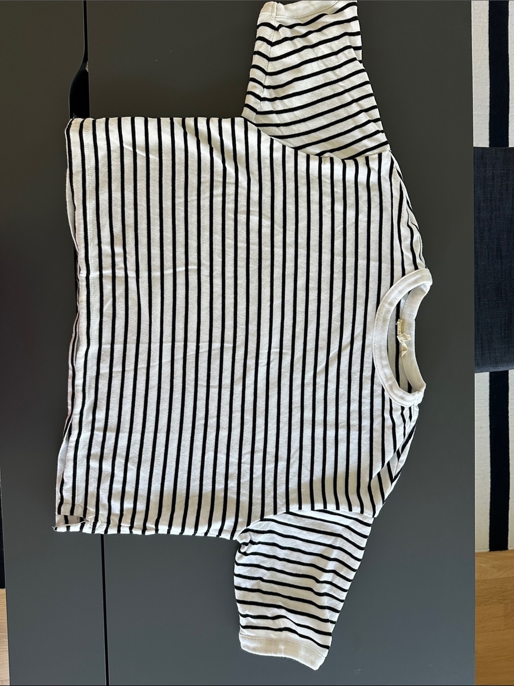 Madewell Black & White Striped Short Sleeve Tee